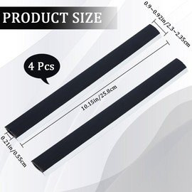 CRASPIRE 4Pcs Dustpan Rubber Edge Strips Adhesive Replacement Lip Black Broom Plastic Small Dustpan Repair Inlet Refill Pressing Garbage Silicone Repair Strip for Home Accessories(25.8cm)