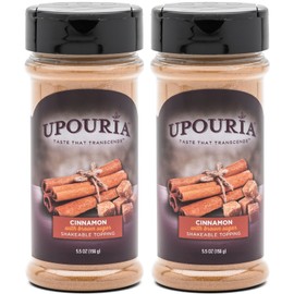 Upouria Cinnamon with Brown Sugar Shakeable Hot Cocoa and Coffee Topping 5.5 Ounce (Pack of 2)