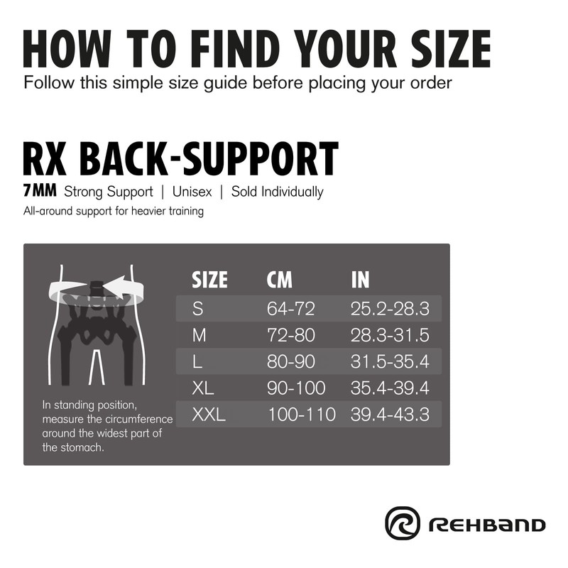 Rehband Rx Original Back Brace 7 mm Neoprene Fitness Back