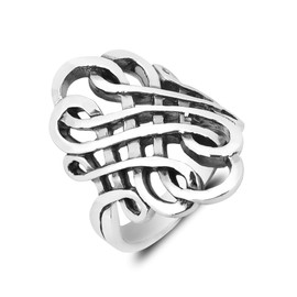 AeraVida Forever Interconnected Infinity Knot Sterling Silver Ring | Delicate e Wedding Rings For Women | Casual Comfort Fit for Women | Statement Fashion | Sizes (8)