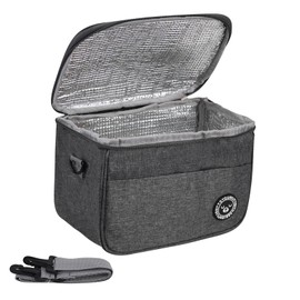 JINGIHE 8L Cool Bag, Small Lunch Bag, Thermal Box, Adult Tote Bag, Foldable Lunch Bag, Polystyrene Box, Picnic Bag for Work, Travel, Picnic, Meal, Beach, Children, Men (Grey)