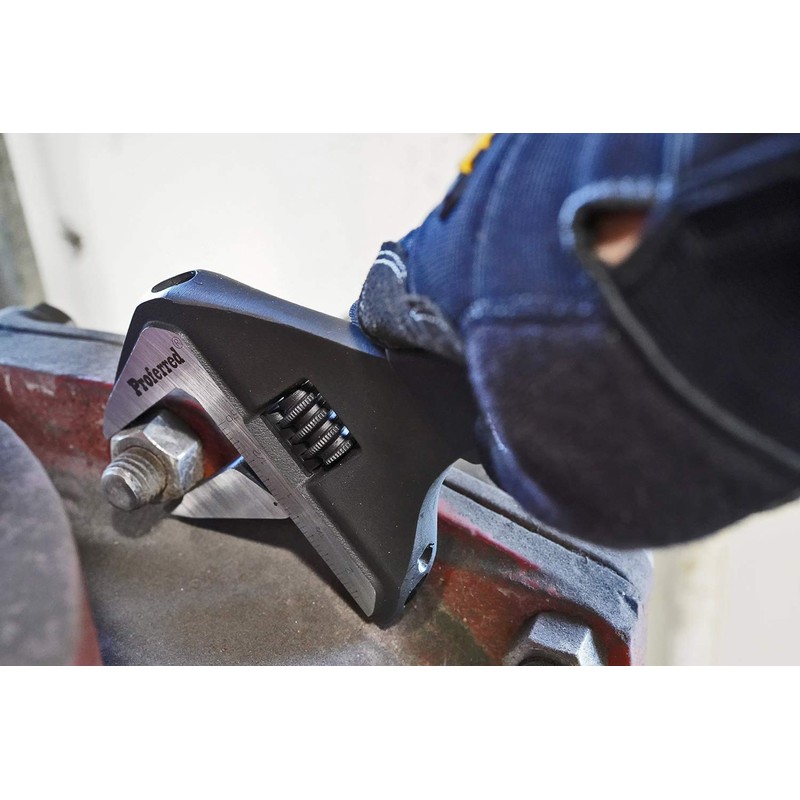 Proferred Plumbing Adjustable Wrench, Black Phosphate Finish, 4 Available Size