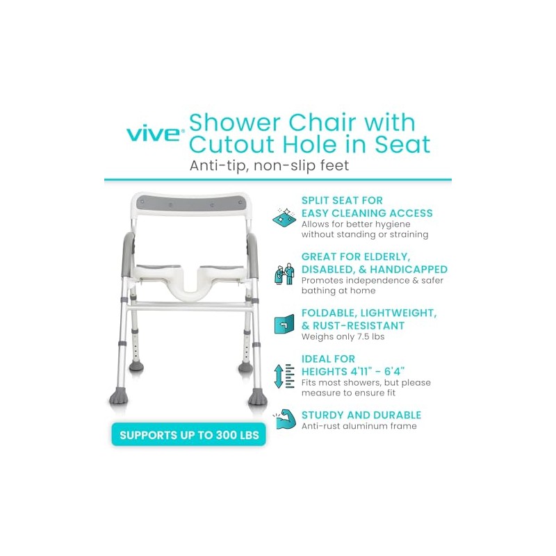 Vive Shower Chair for Elderly & Disabled - Handicap Bath