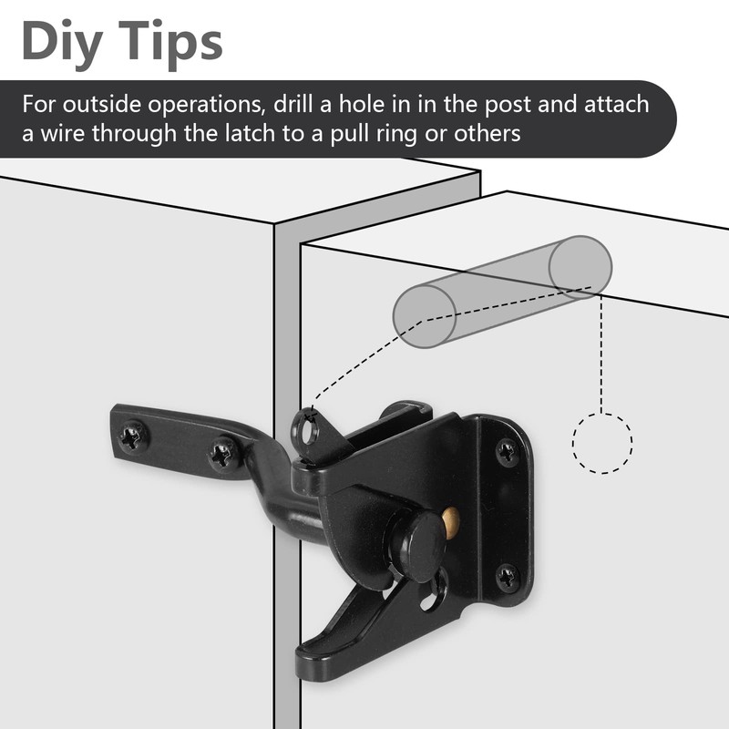HOME MASTER HARDWARE Gate Latch for Wooden Fence Gates, Self-Locking