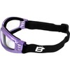 Birdz Eyewear Cardinal Women's Padded Floating Goggles Translucent Purple Frame