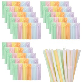 Patelai 1000pcs Plastic Straws Bulk Colorful Disposable Bendy Straws 7.87 Inch Long Flexible Drinking Straws for Party Decorations, 6 Macaron Colors