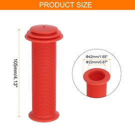 HARFINGTON 1 Pairs Bike Handlebar Grips 4.13" Non-Slip Strip Rubber Mushroom Bicycle Grips Fit 7/8" Handlebars for Mountain Bikes Road Mini Scooter, Red
