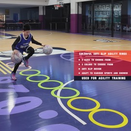 bibahala Colorful Anti Slip Safety Agility Rings Speed Rings 3PCs Speed and Agility Training Equipment Basketball Football Agility Training Equipment Soccer Practice Equipment (Mixed, Small)