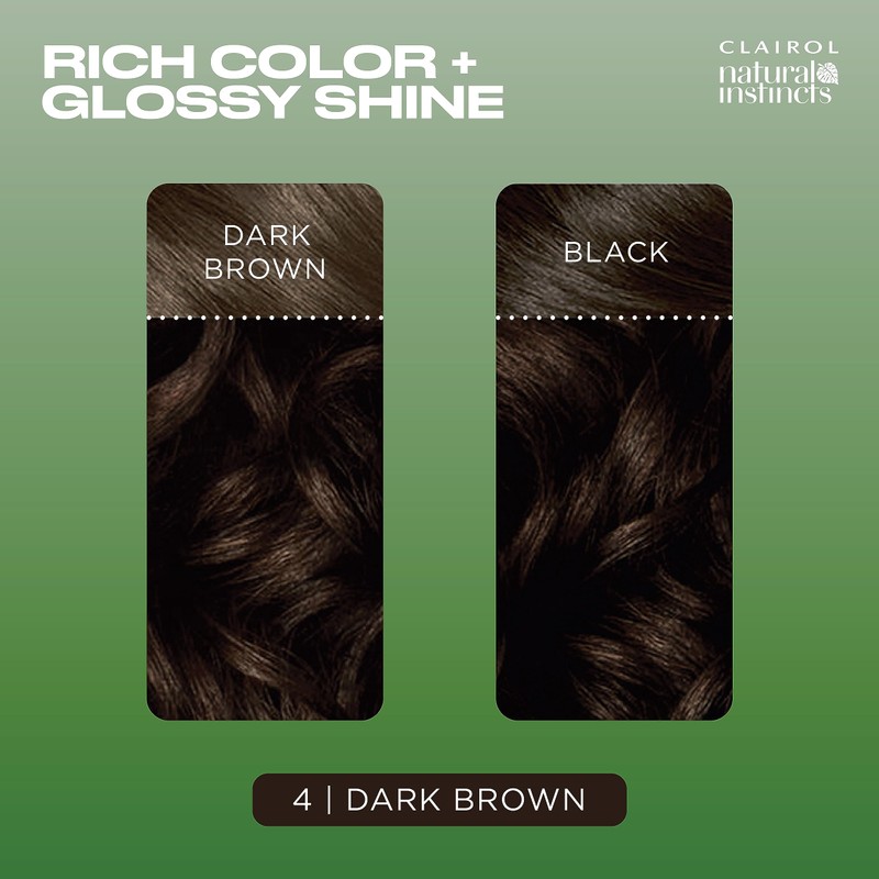 Clairol Natural Instincts Demi-Permanent Hair Dye, 4 Dark Brown Hair