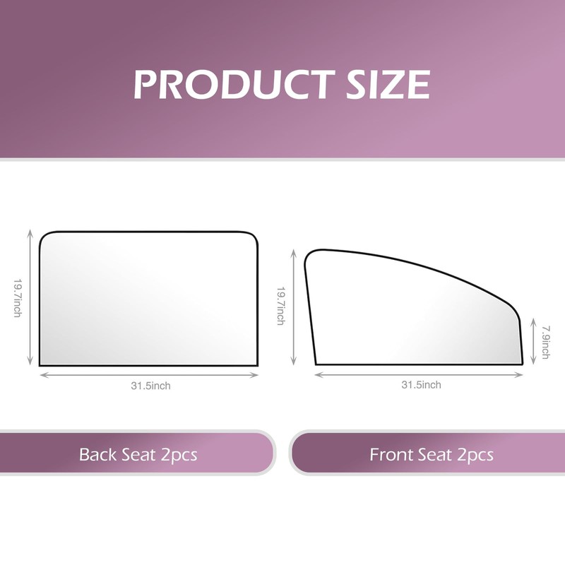 DACIRTY 4 PCS Side Window Windshield Sunshield, Full Shade Front