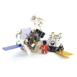 PLAYPRESS Space Station and Astronauts Playset - Interactive 3D Construction Playset - Gift of the Year 2020 Winner -Eco-Friendly Building Toys - Easy Storage - Construction Toys for Ages 7+