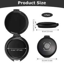 Marte Vanci Fingerprint Ink Pad, Thumbprint Black Ink Pads Thumb Print Stamp Kit Portable for Notary Supplies Identification Security ID Fingerprint Cards Law Enforcement 4 Pcs