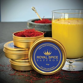 Royal Spice Saffron, Finest Pure Premium All Red Super Negin Saffron Threads. For Tea, Paella, Rice, Desserts, and All Culinary Delights (5 Grams)