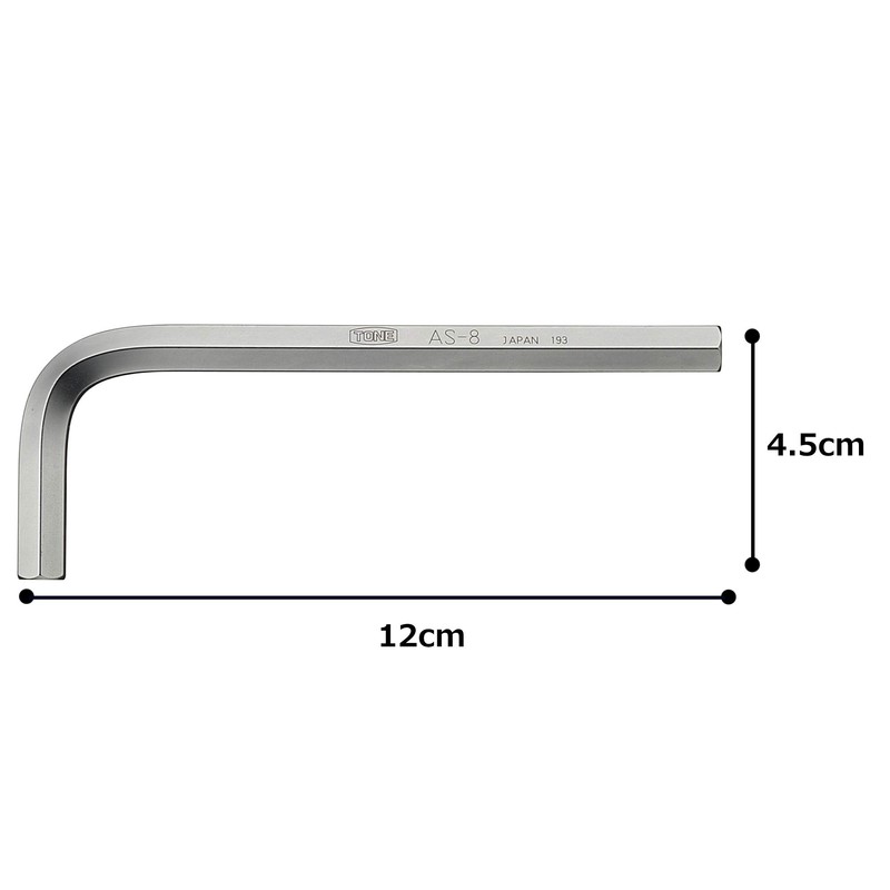 TONE AS-08 Hexagonal Bar L-Shaped Wrench Double Side Width 0.3