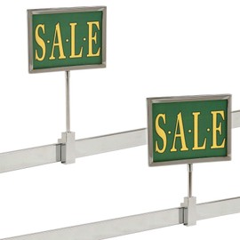 Rectangular Retail Rack Chrome Frame Magnetic 5.5" x 7" Sign Holder Sale Card Display 10" H, 10 Pack