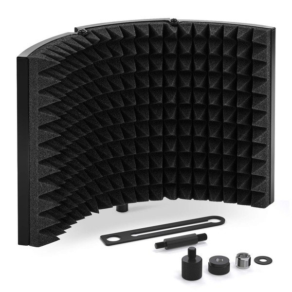 TONOR Microphone Isolation Shield, Studio Mic Sound Absorbing Foam Reflector