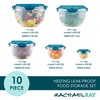 Rachael Ray Leak-Proof Nestable Container Food Storage Bin Set, 10-Piece,