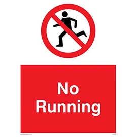 Viking Signs PV5256-A5P-V"No Running" Sign, Vinyl, 200 mm H x 150 mm W