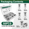 50Pcs Petal Expansion Bolt, Carbon Steel Jack Nuts for Drywall,