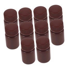 Hohopeti 10pcs High Temperature Reagent Bottle Hot Water Bottle Clear Lab Sample Bottles Laboratory Sample Bottles Reusable Drink Nozzle Hydro Refillable Mini Alcohol Bottles Pp Light Brown