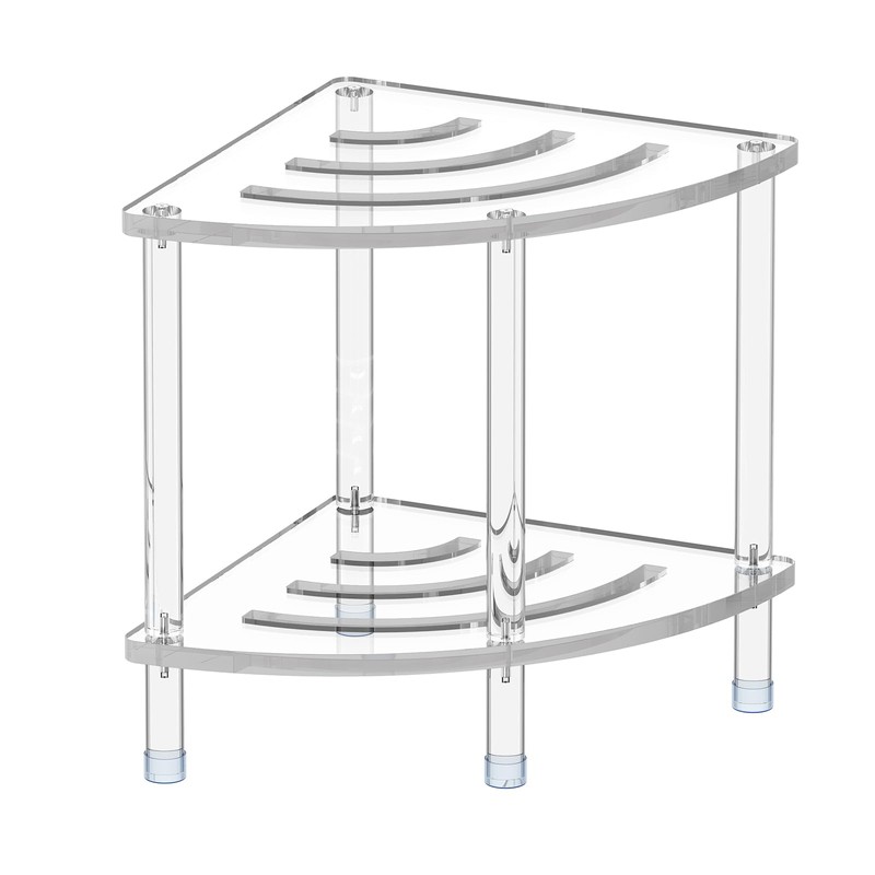Sumerflos Acrylic Corner Shower Stool, Clear Shower Bench for Shaving