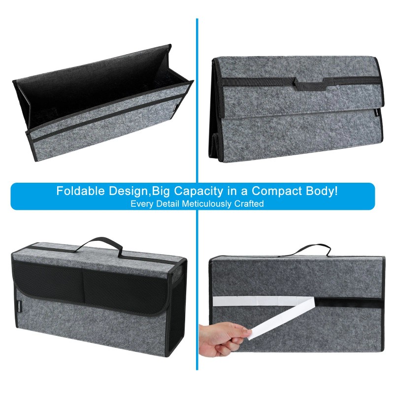 Autoxbert Car Trunk Organizer Bag with Secure Fastening Flip Cover