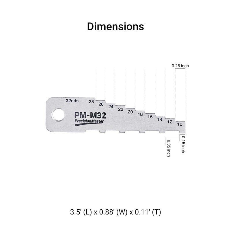 DCOMA Mini Tech Gauge – 32nds Brake Pad Measuring Tool,