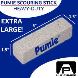 PUMIE Extra Large Pumice Scouring Stick, 2x Larger Than Regular Stick, Heavy Duty Pumice Cleaning Stone for Tough Kitchen Stains, Toilet Bowls & Rings, Extra Large Pumice Cleaning Bar for Rust & Paint
