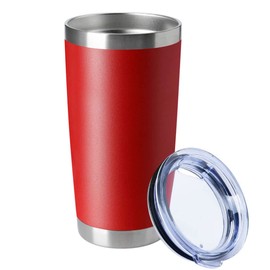 HASLE OUTFITTERS 20oz Tumblers Stainless Steel Mugs with Lid Double Wall Vacuum Insulated Coffee Cups for Cold & Hot Drinks (20oz-Red, 1 Pack)