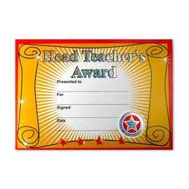 SuperStickers Head Teacher's Award Sparkling School Certificate (A5). Pack of 20.