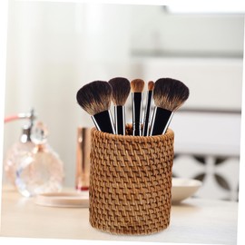 FUNOMOCYA 2Pcs Woven Pen Holders for Desk Multi Functional Rattan Pencil Holders Stylish Storage Solution for Office Home for Stationery Organization