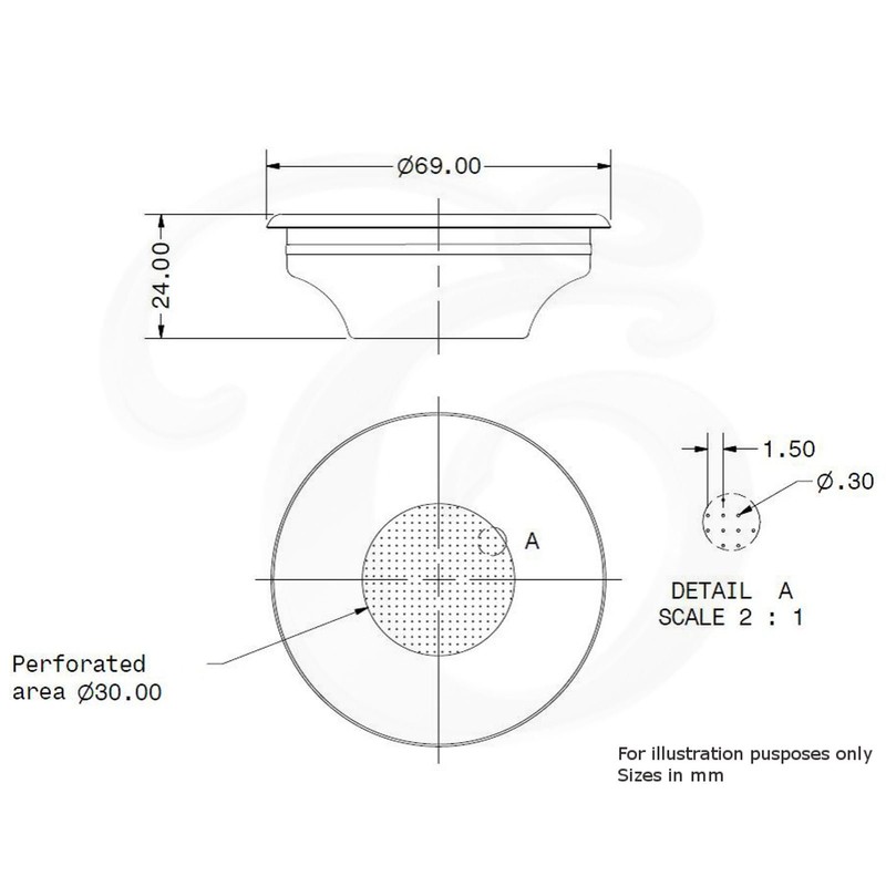 Replacement Portafilter Basket for WEGA 58mm Espresso Machines, 7g Single