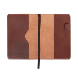 CestAntiQ, A5 Leather journal cover, Refillable Journal Cover for Large and Medium A5, Leather Handmade Notebook Cover, 9 x 6 Inches Leather Bound Journal (Tan)