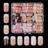 YoYoee 108-Piece Short Square Press on Nails - French False