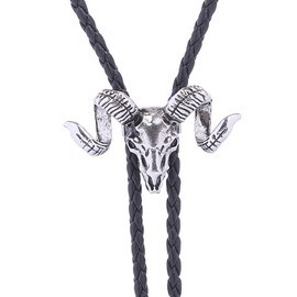 GelConnie Western Bolo Tie Texas Bola Tie Necktie Cowboy Cowgirl Longhorn Buffalo Steer Cow Skull Leather Rodeo Necklace for Men Women