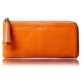 [VOICE] Italian MASINI Cowhide Leather Pitti Women's Long Wallet, Used by Leading Italian Brands, Soft, Beautiful Colors, Present, Gift Boxed, orange
