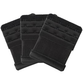 SAMGU Bra Extender 4 Hooks Women Bra Extender 3 Pack, 3 pieces black, 4 hooks, 3/4 inch