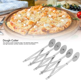 Dough Cutter, Wheel Pastry Cutter Stainless Steel Dough Cutter Foldable Pizza Cutter Slicers Pasta Wheeling Cutter Dough Cutter Roller(L)