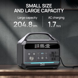 Portable Power Station 300W, Solar Generator 204Wh (600W Surge) Portable Battery Power Generator with AC Outlet Fast Charge PD100W for Home Use Camping CPAP Backup Power Supply. NEOX