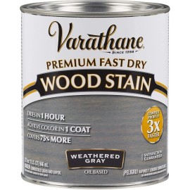 Varathane 269394 Premium Fast Dry Wood Stain, Quart, Weathered Gray