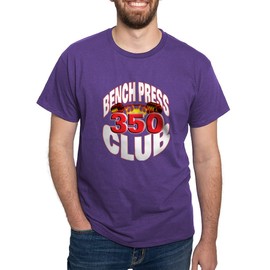 CafePress Bench Press 350 Club Dark T Shirt Men's Traditional Fit Dark Casual Tshirt Purple