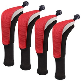 Craftsman Golf Golf Club Sock Long Neck Mesh Hybrid Putter Headcover Head Covers Interchangeable w/No. Tag (Red 4pcs)