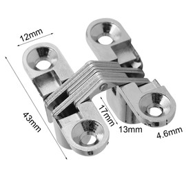180 Degree Zinc Alloy Hidden Hinges Invisible Concealed Cross Door Hinge Easy Installation Furniture Cabinet Kit (S)