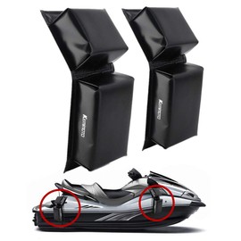 kemimoto PWC Boat Fenders, 4 Pack Boat Bumpers for Jet Ski, Boat Fenders Bumpers for Docking with 4 Ropes, Black, 13.5" x 5" x 2.56"