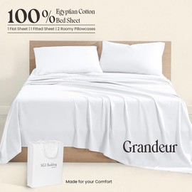 SGI Split King Sheet Set for Adjustable Bed 100% Egyptian Premium Cotton 600Thread Count Sheets for Sleep Number Bed 15" Deep Pocket 5 Pc Set with 2 Twin XL Fitted Sheets Breathable Soft- Dark Gray