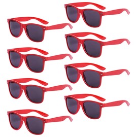 Unning 8 Pack Neon Sunglasses Bulk Retro 80s Colorful Sunglasses Multipack Vintage Party Sunglasses for Adults Men Women