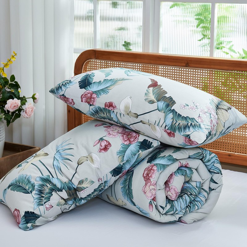 Merryword Floral Cotton Comforter Queen Size - 100% Cotton Comforter