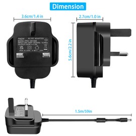 TKDY 18V 1A Guitar Pedal Power Supply Center Negative Plug, Compatible with Joyo JP-01 JP-02 JP01 JP02 Guitar Effect Pedal