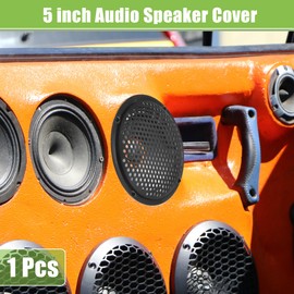 ACROPIX Universal 5" Car Speaker Grills Cover Mesh Round 5 Inch Audio Speaker Subwoofer Guard Protector Case with Mounting Screws Iron Black - Pack of 1