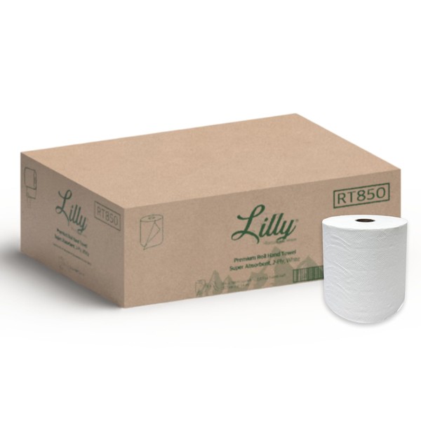Lilly Hand Towel Roll, Premium Quality, 6 Rolls x 800ft,